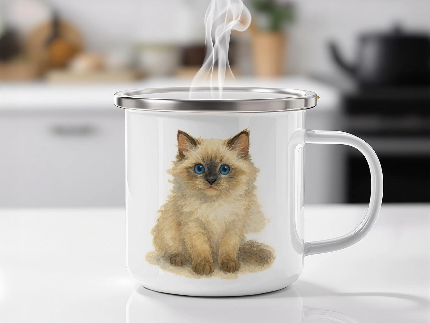 Adorable Kitten Artwork Printed Mug product type