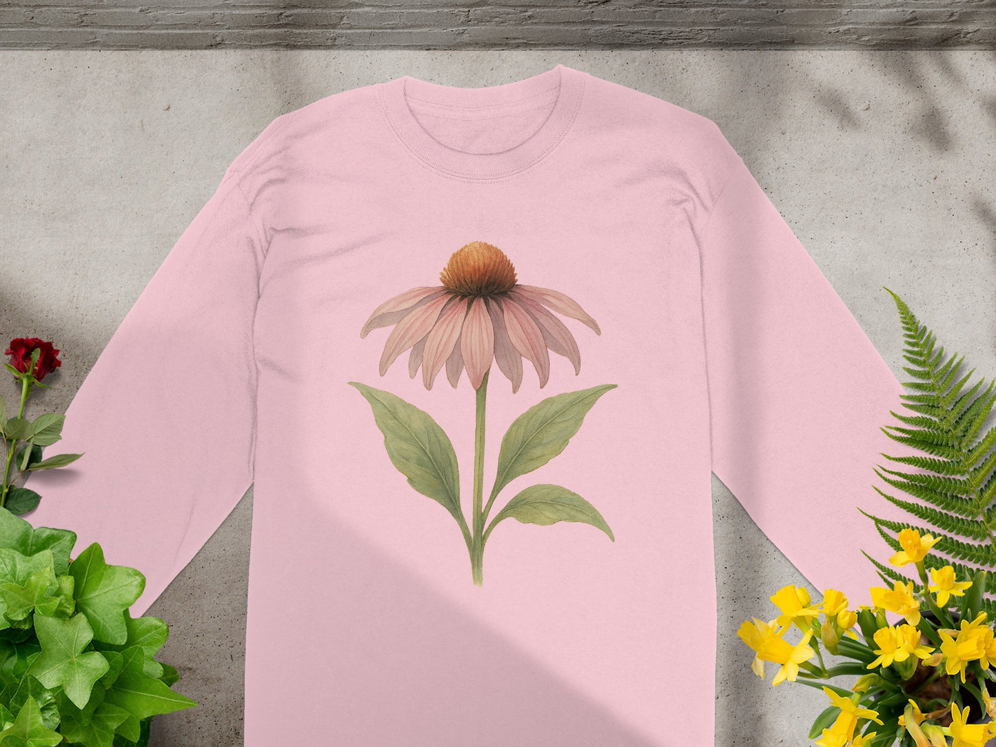 Stylish Pink Long Sleeve Shirt with Floral Design product type