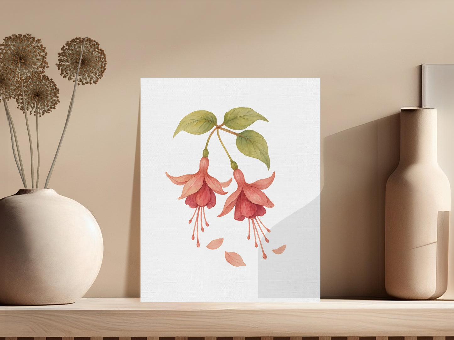 Elegant Fuchsia Flower Illustration Wall Art Decor product