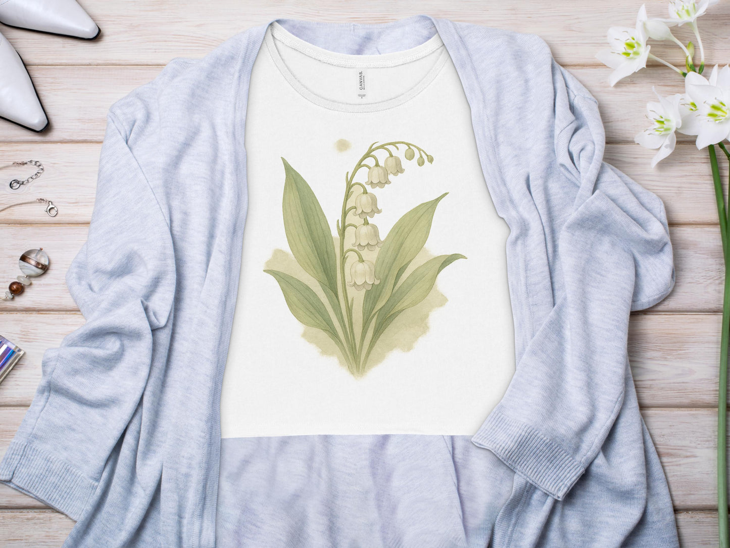 Lily of the Valley Graphic Print on Cream product type