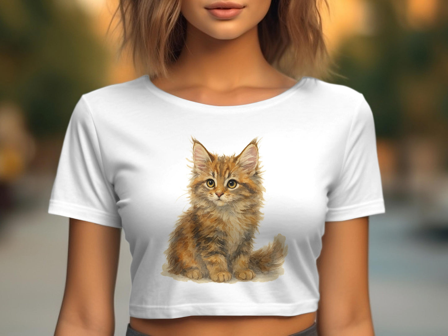 Cute Maine Coon Cat Crop Top for Women product
