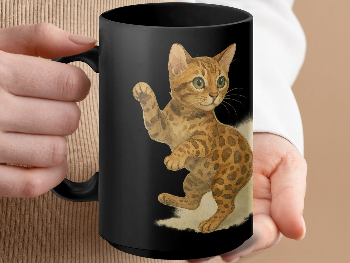 Adorable Cartoon Kitten Design Coffee Mug product