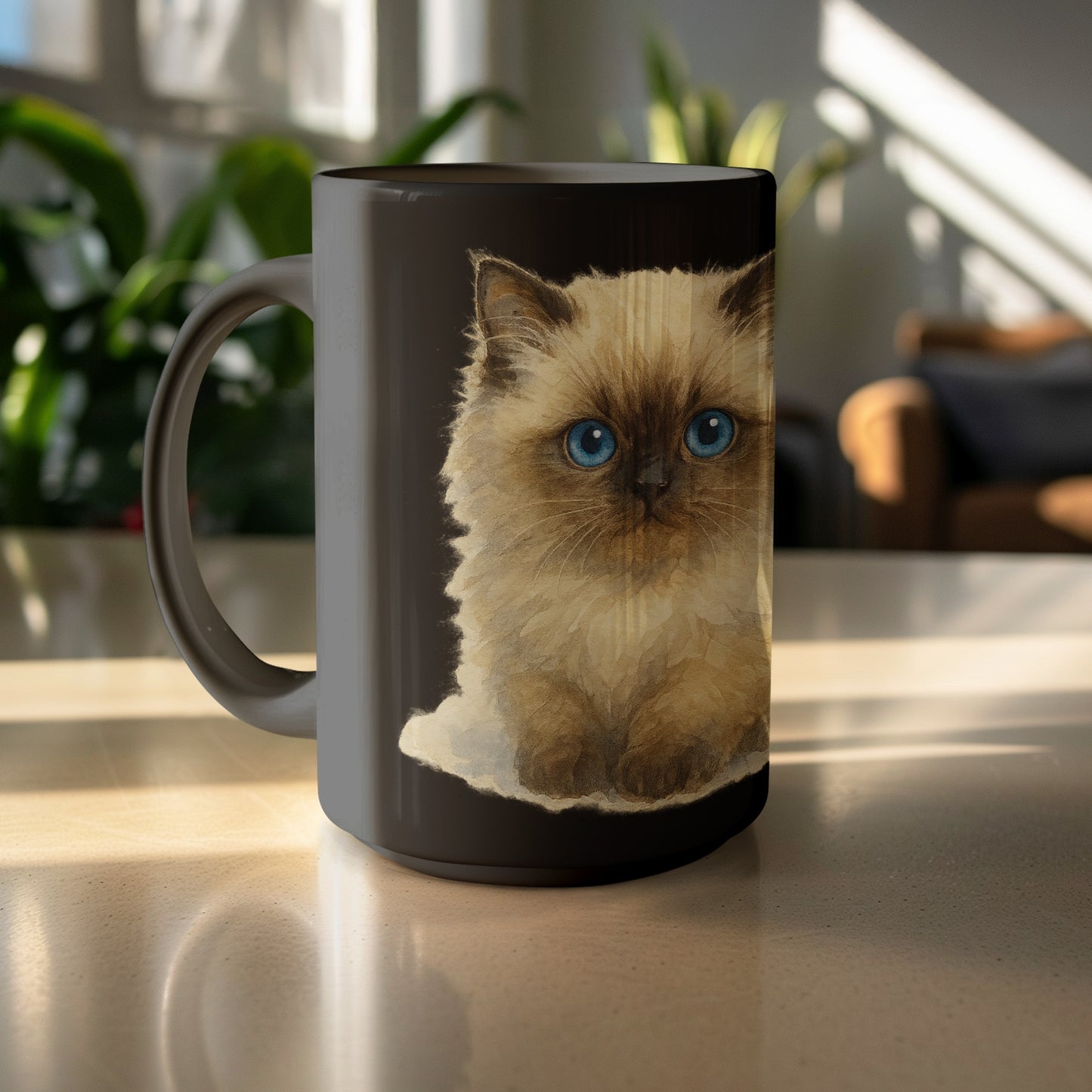 Cute Blue-Eyed Fluffy Kitten Coffee Mug product type