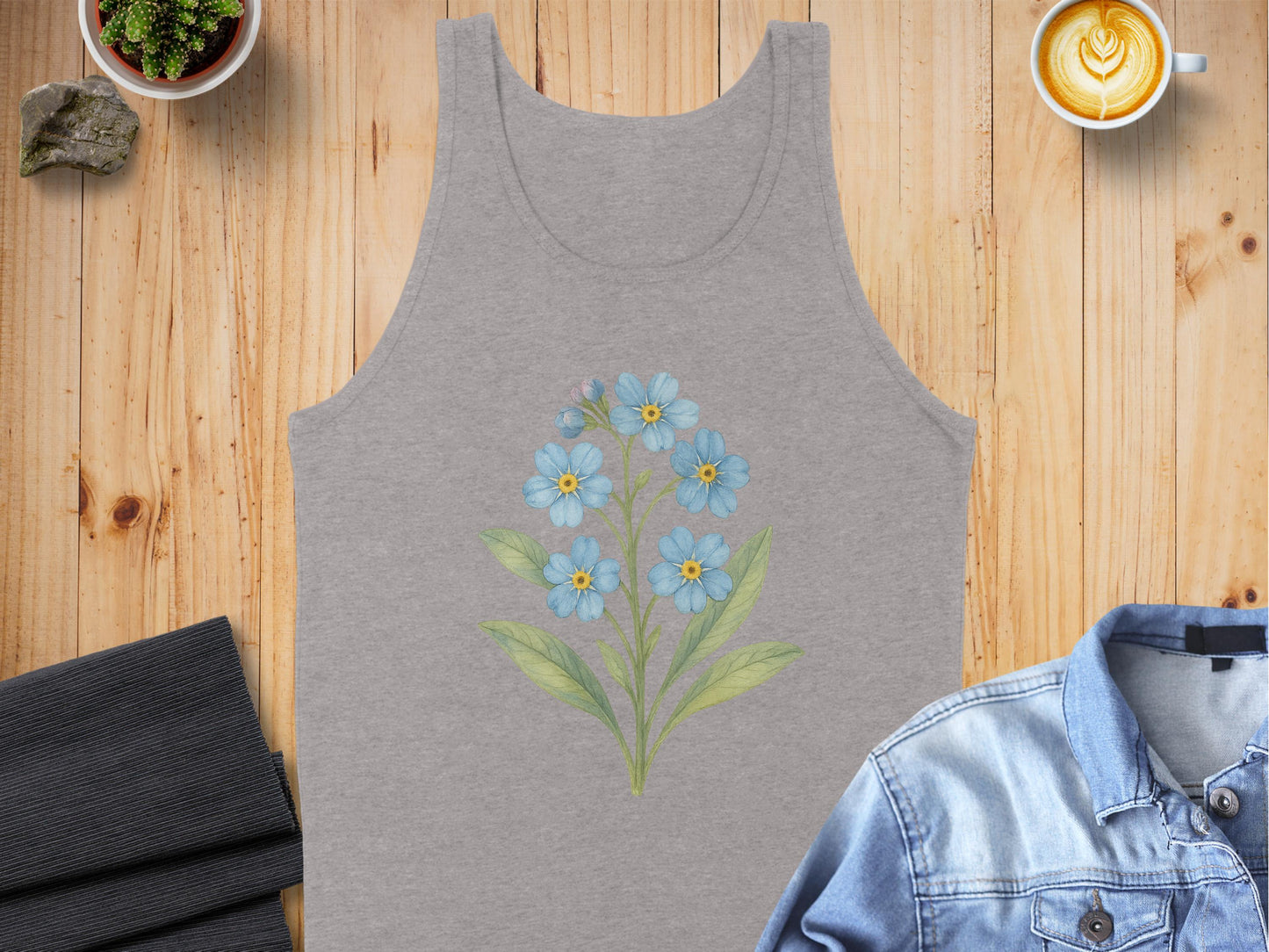 Blue Floral Bouquet Design Graphic Tank Top product type