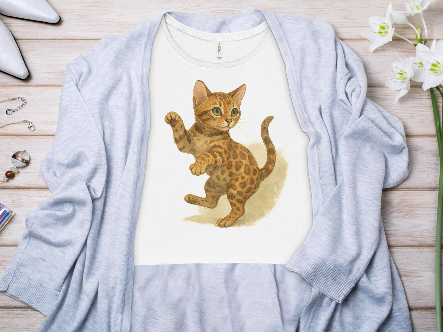Cute Playful Kitten Graphic Printed T-Shirt product