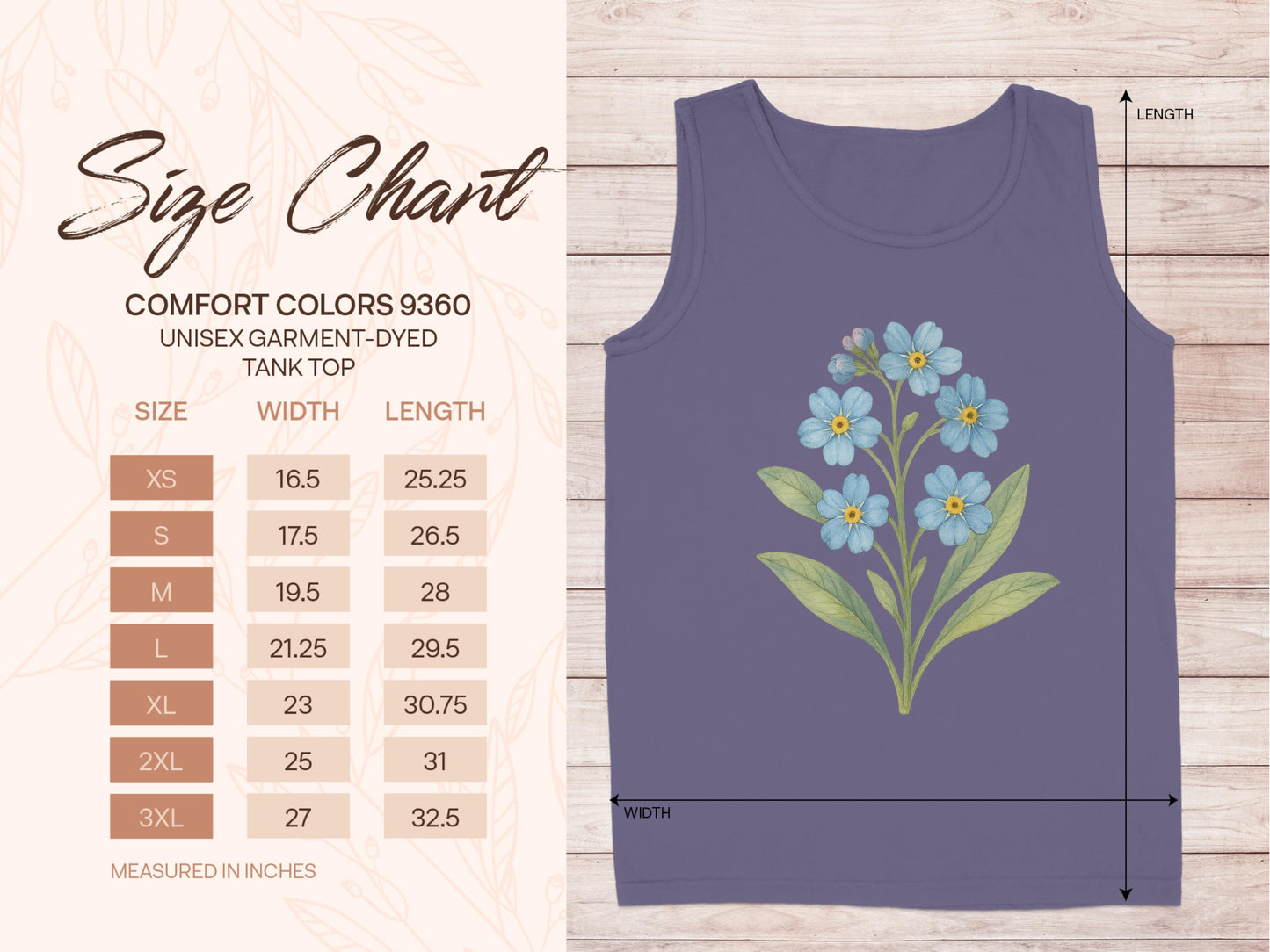 Floral Design Unisex Garment-Dyed Tank Top product type