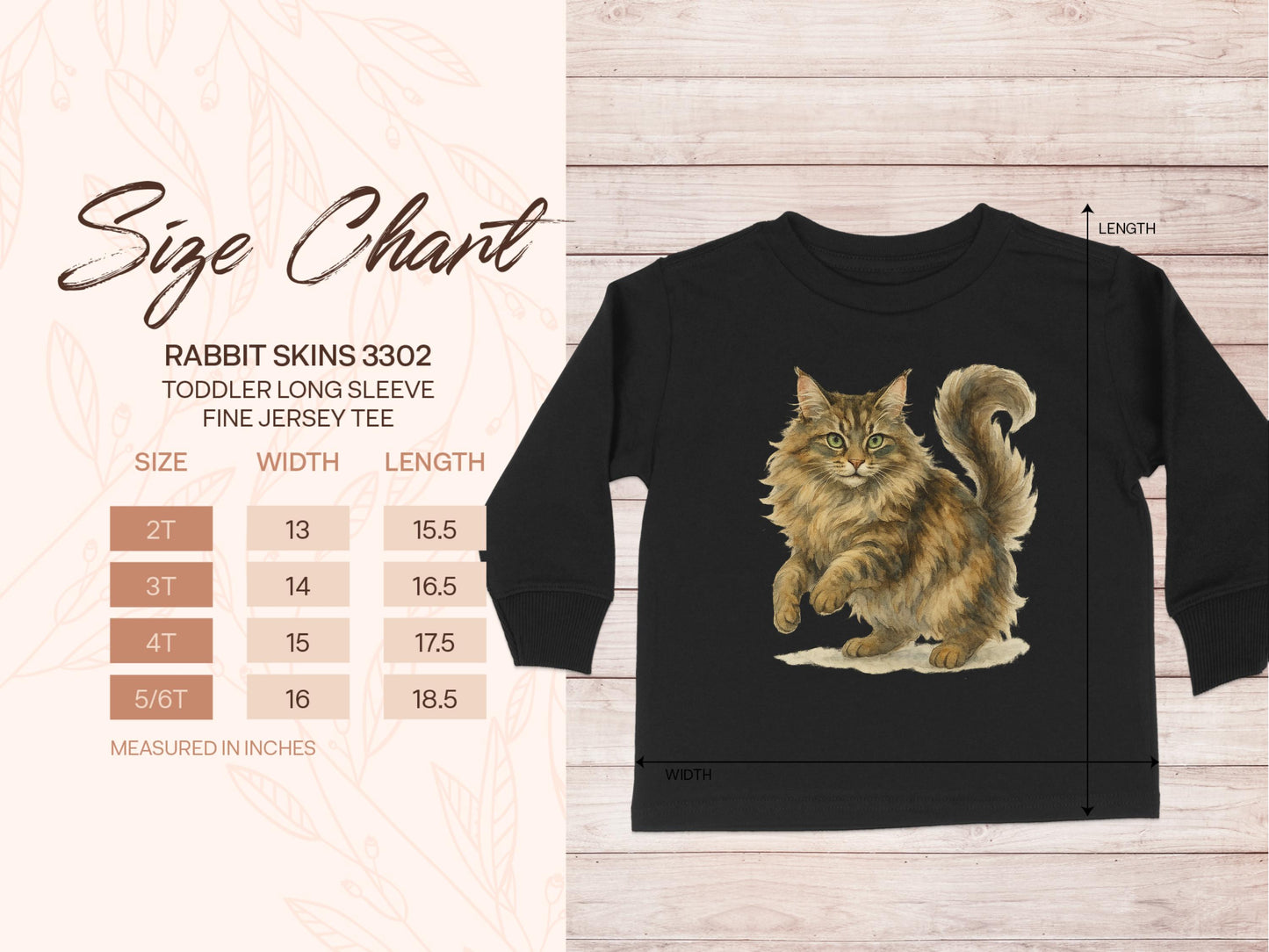 Fluffy Cat Print Toddler Long Sleeve Tee product type