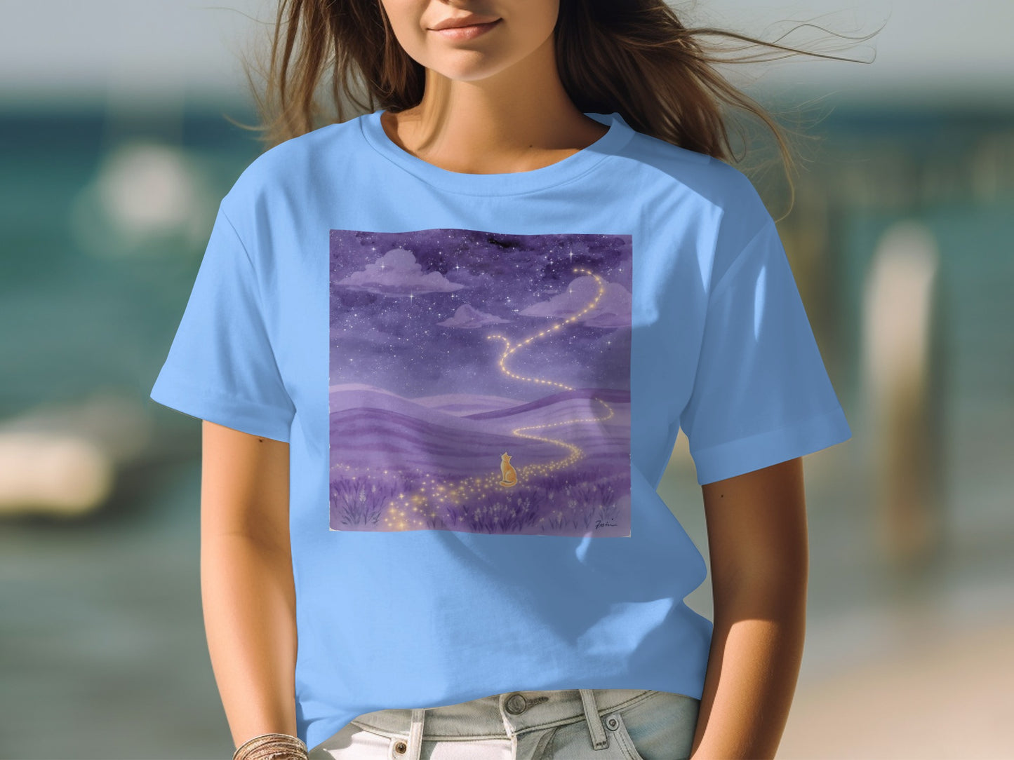 Starry Scenic Pathway Print on T-shirt product
