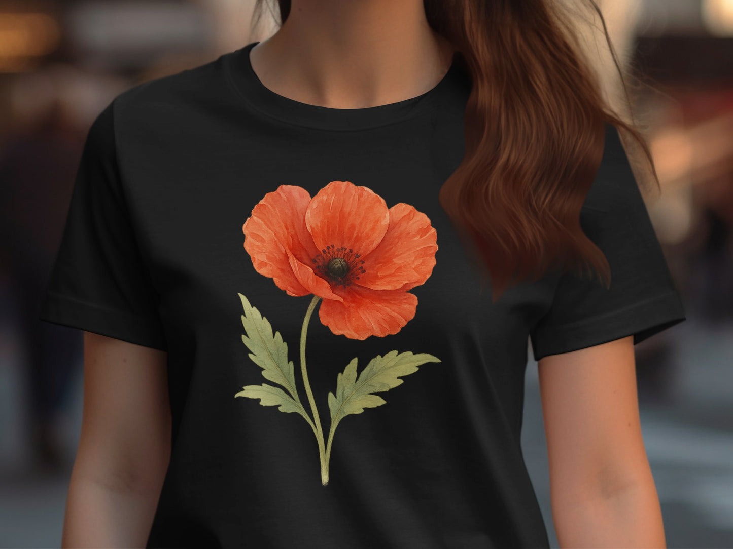 Stunning Red Poppy Flower Print Graphic Tee product