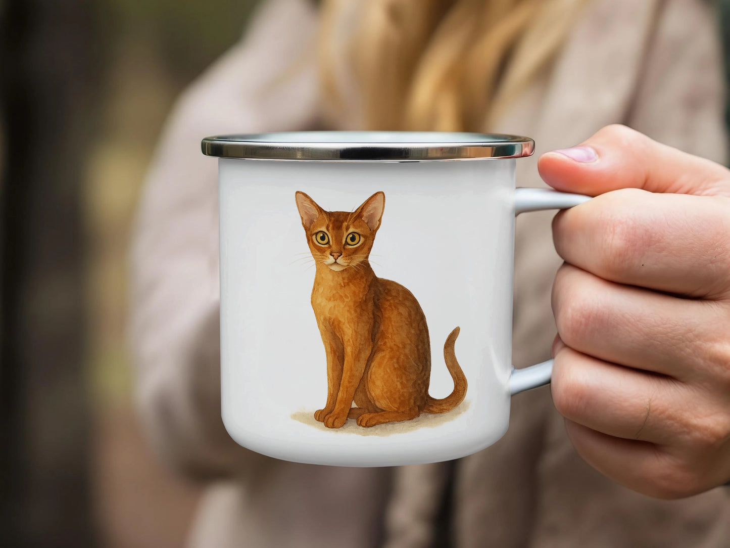 Cute Cat Graphic Enamel Mug Perfect Coffee Mug product
