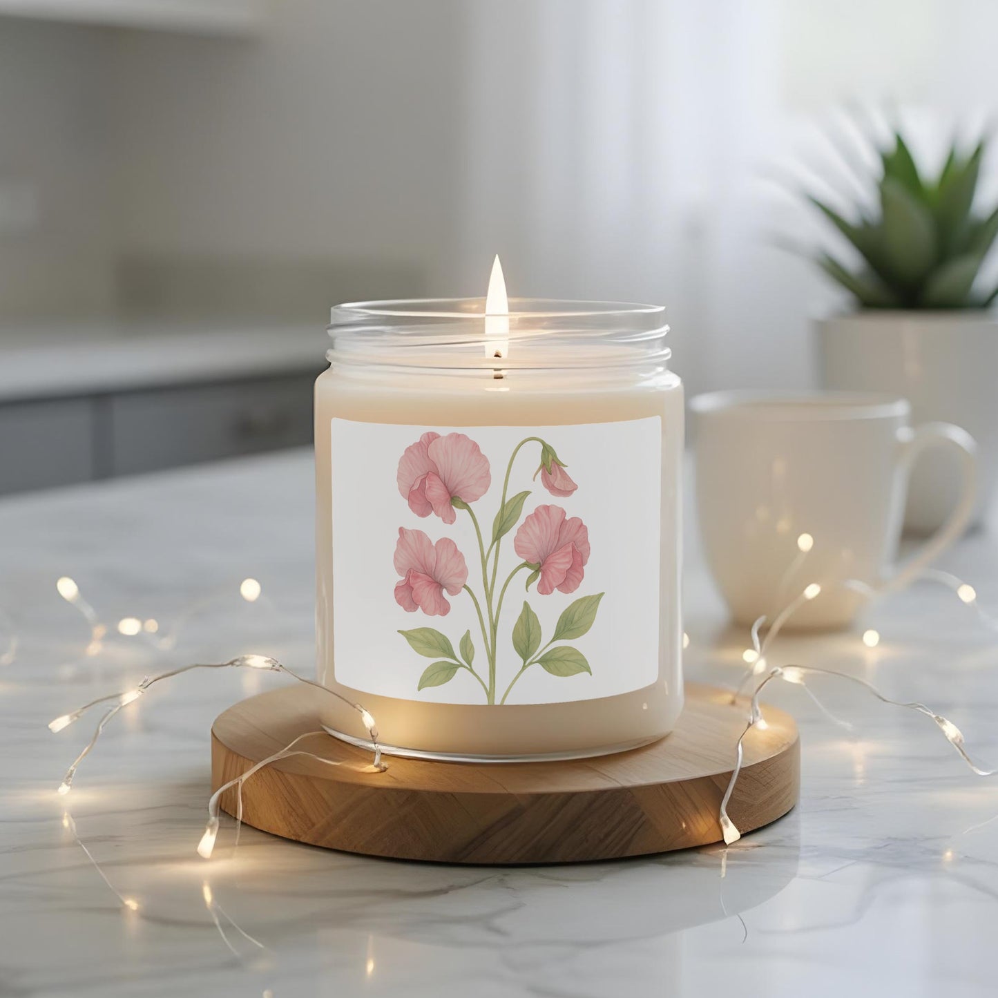 Scented Candle with Delicate Floral Design Candle product