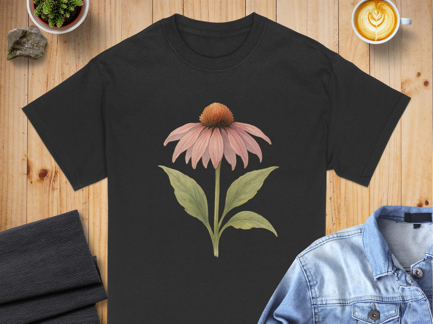 Beautifully Designed Black Floral T-Shirt for Unique Style product type