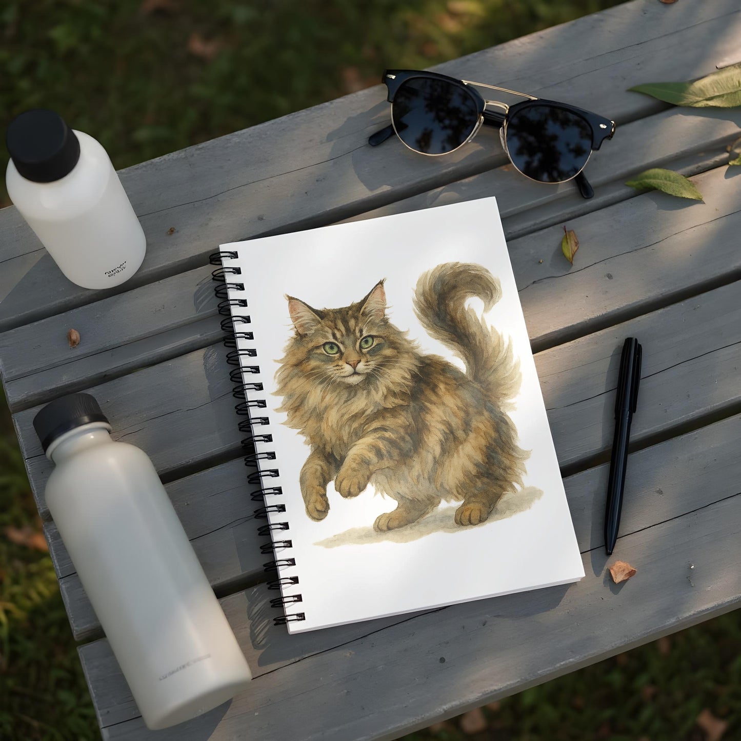 Fluffy Cat Printed Spiral Notebook for Everyday Use product type