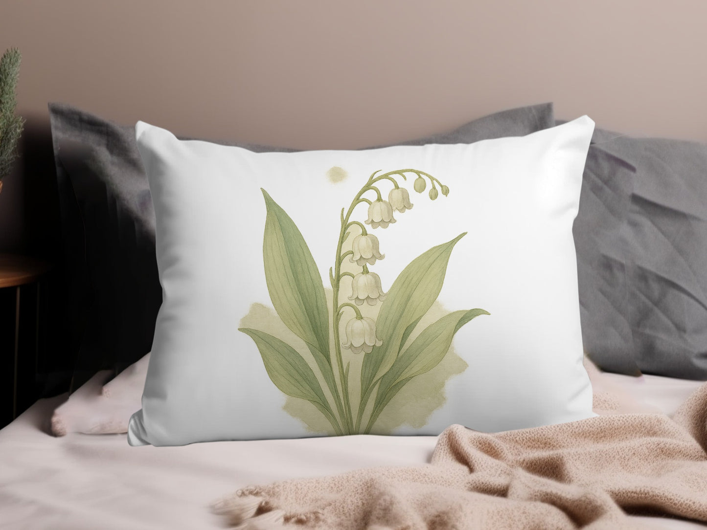 Lily of the valley design decorative pillow product
