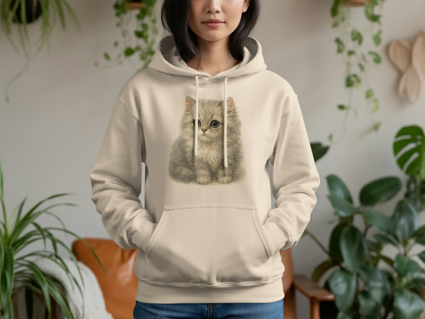 Adorable Kitten Print Hoodie for Cat Lovers product