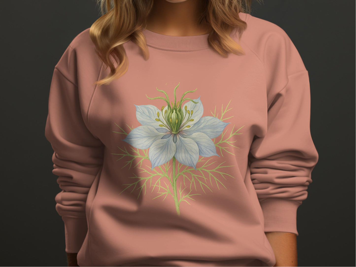 Botanical Art Design Pink Long Sleeve Shirt product type