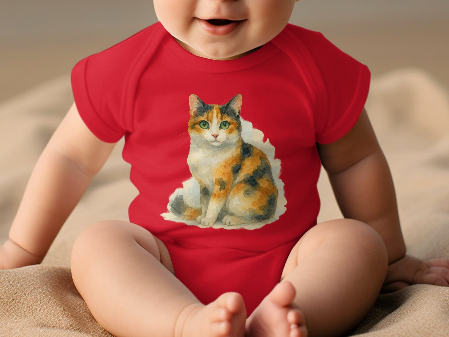Cute Baby Onesie with Adorable Cat Illustration product type