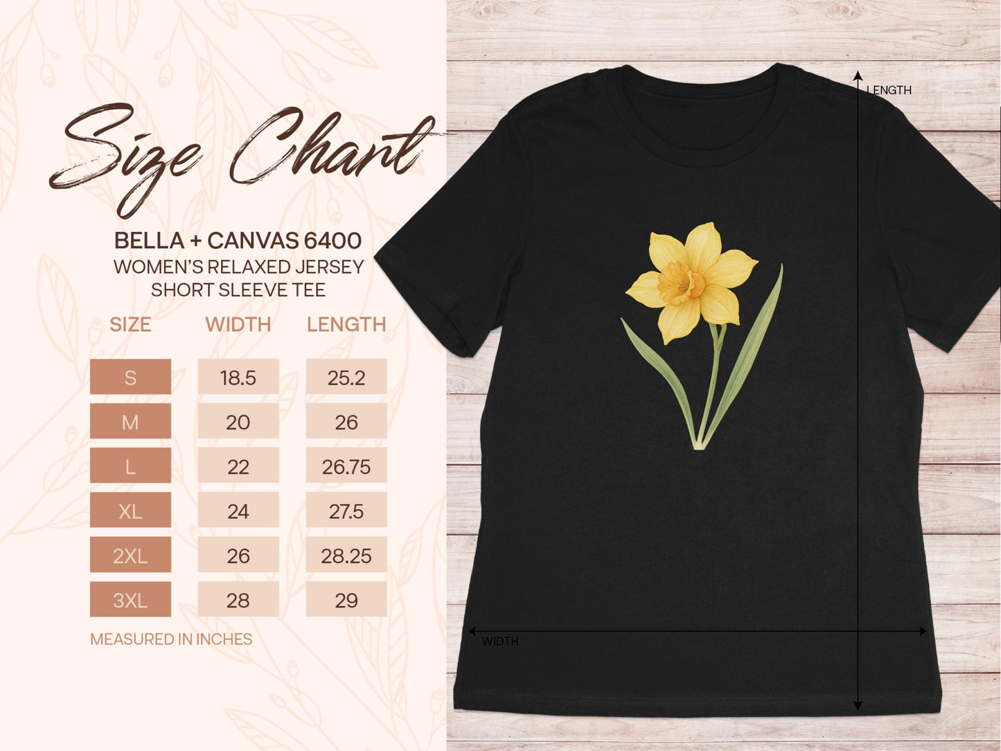Women's Short Sleeve Tee with Yellow Flower product type