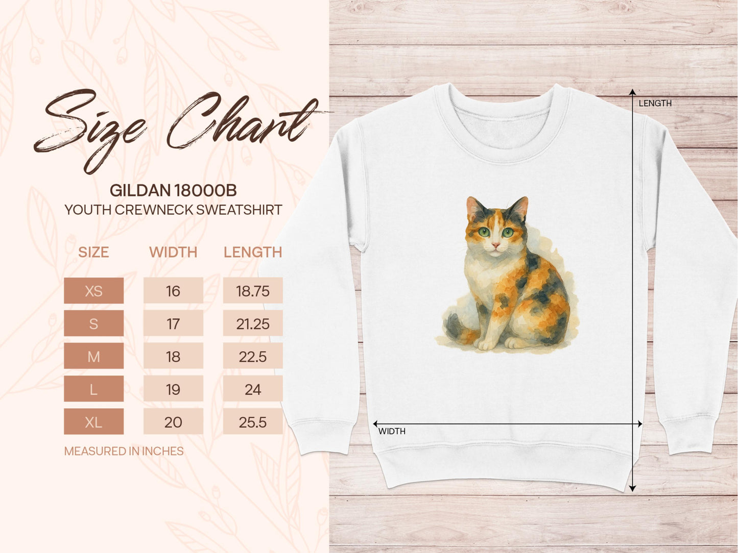 Youth Crewneck Sweatshirt Adorned with Cat Design product type