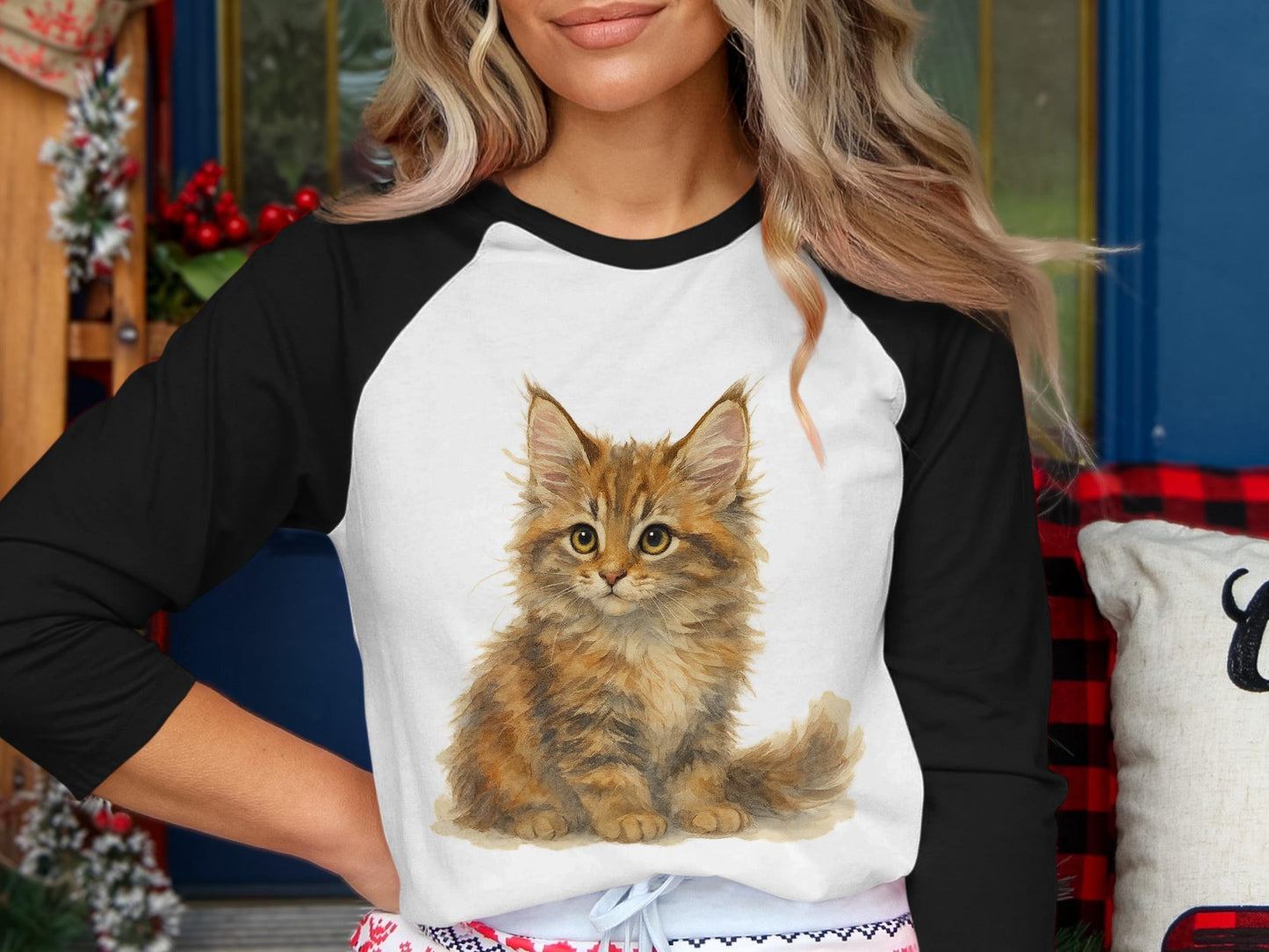 Cute Kitten Graphic Design Long Sleeve Shirt product
