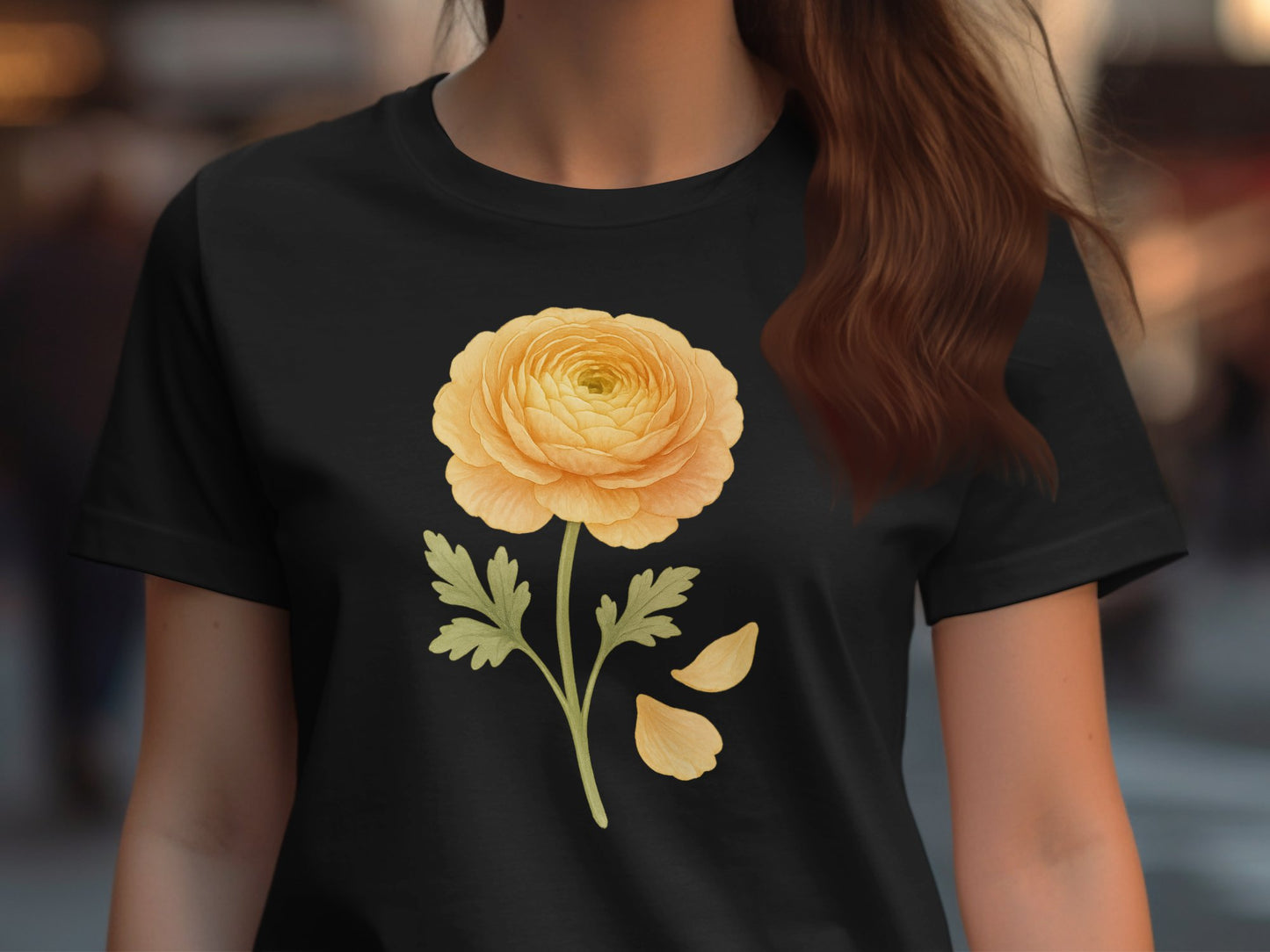Yellow Ranunculus Flower Graphic Shirt product
