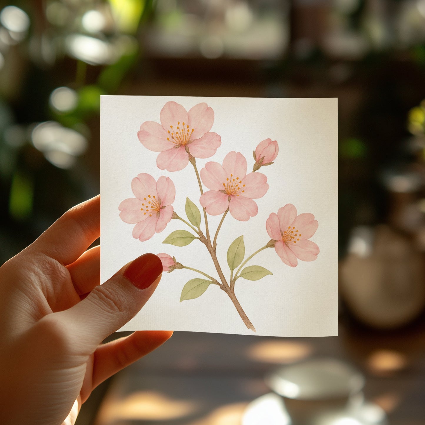 Blossom Floral Design on Square Card product