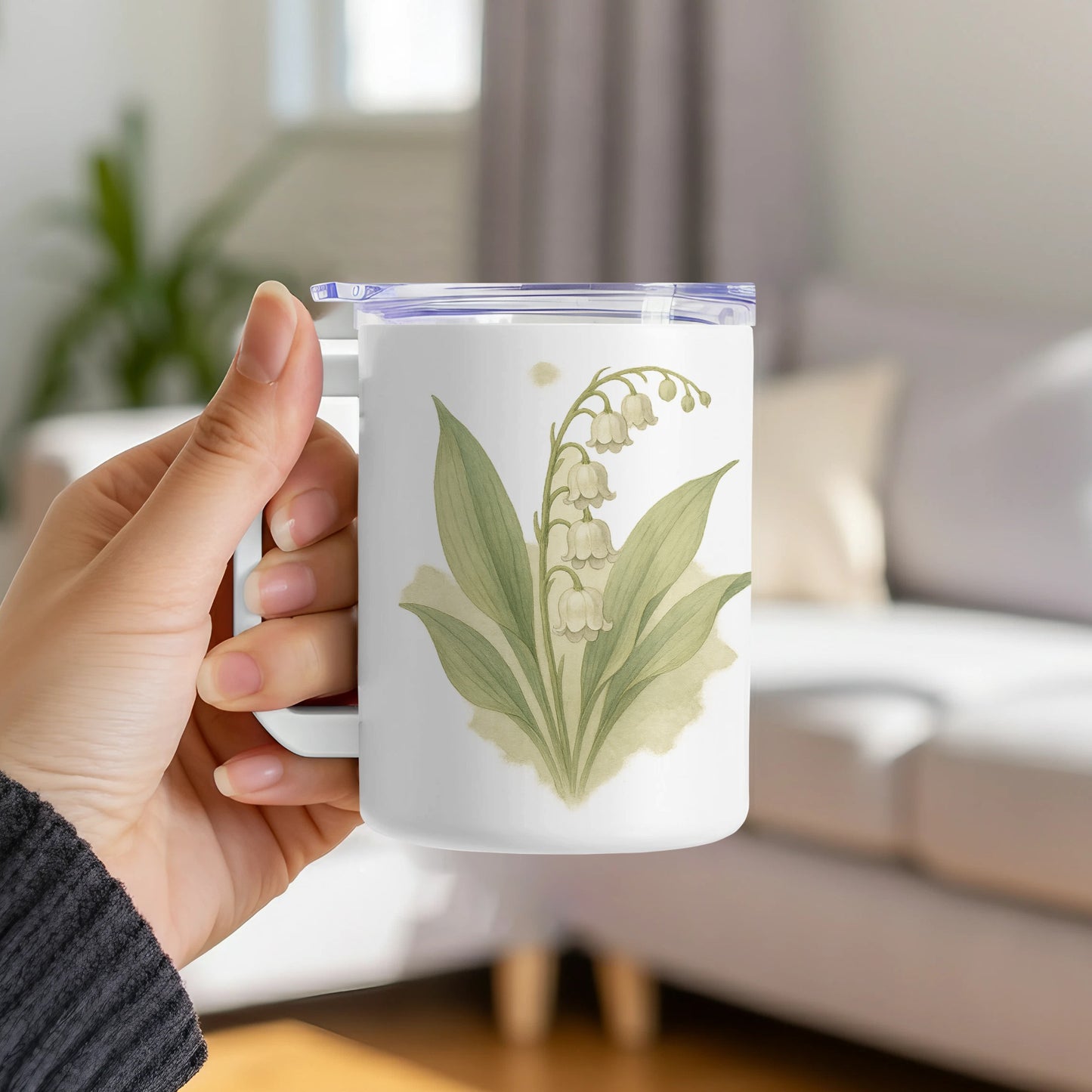 Lily of the Valley Flower Print White Mug product