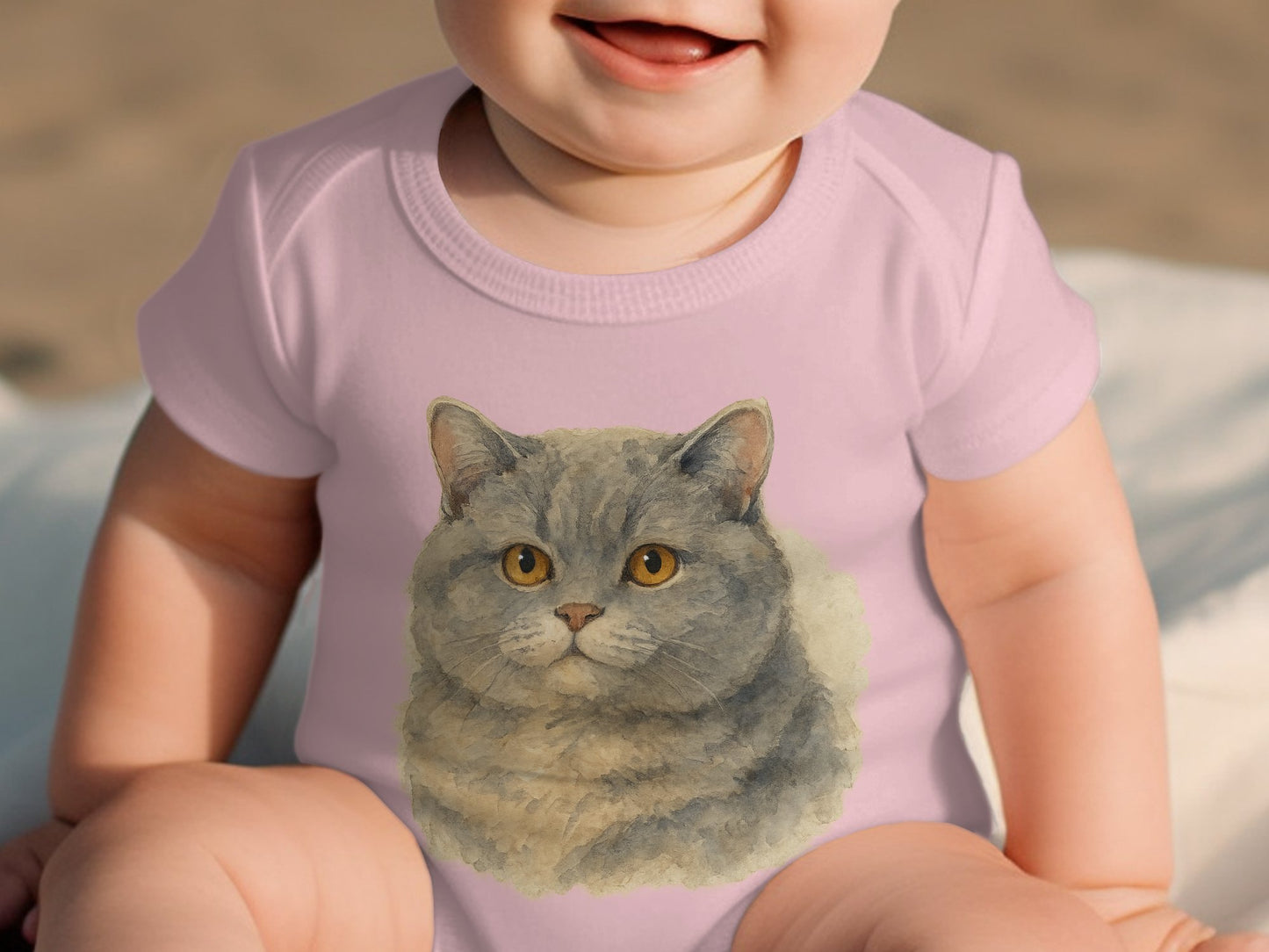 Cute Cat Illustration Baby Onesie product