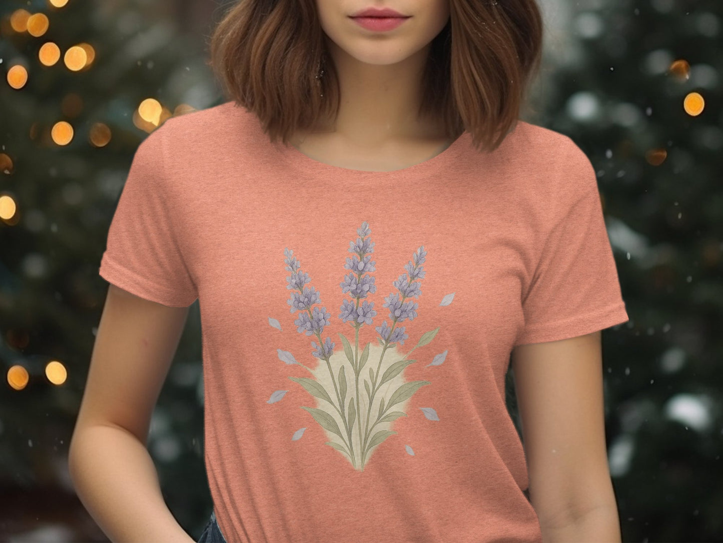 Beautiful Flower Design on Pink T-Shirt product type