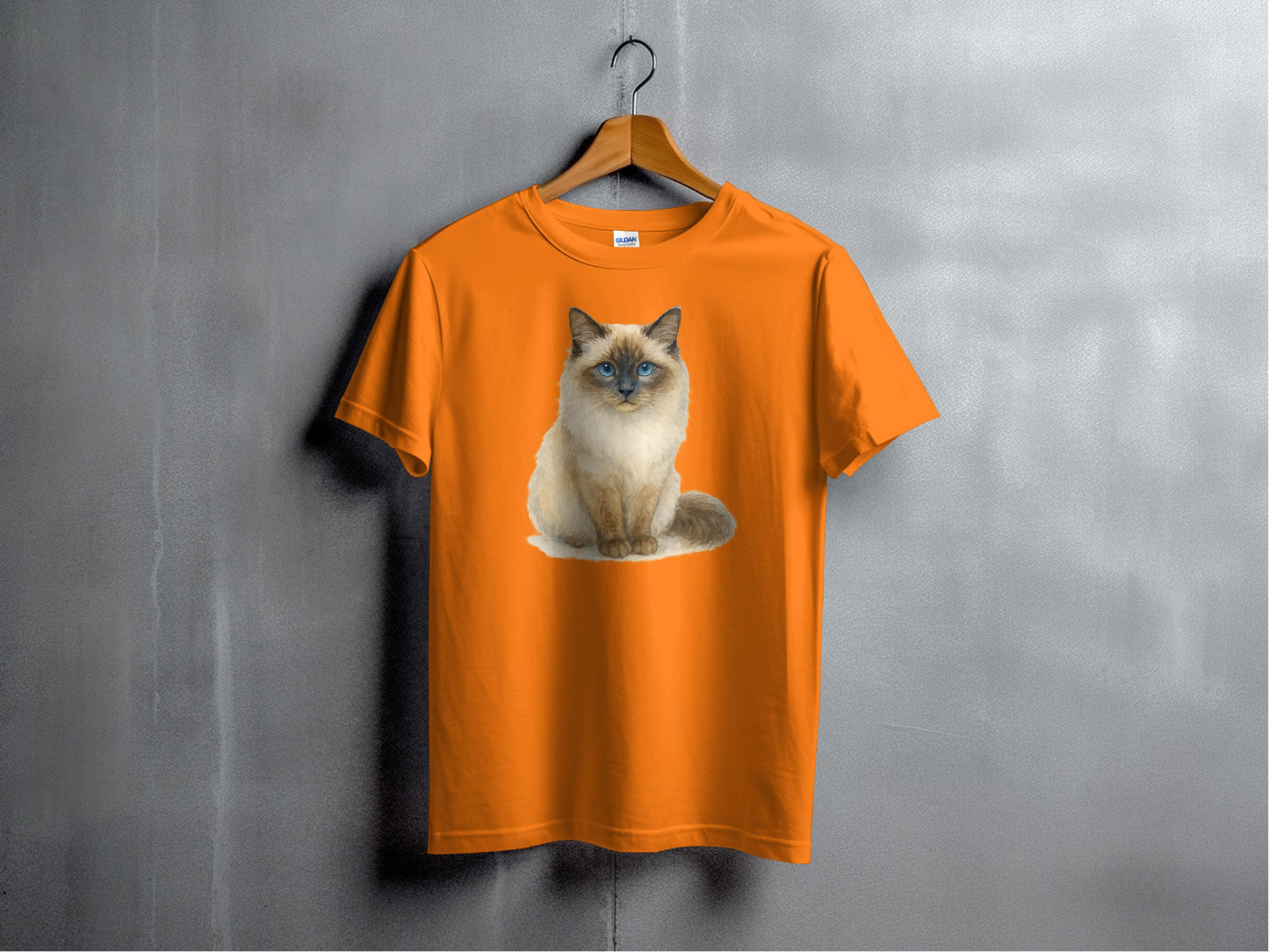 Adorable Blue-Eyed Fluffy Cat Graphic T-shirt product