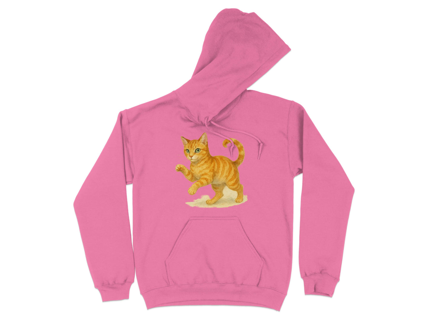 Adorable Playful Orange Cat Hoodie Product