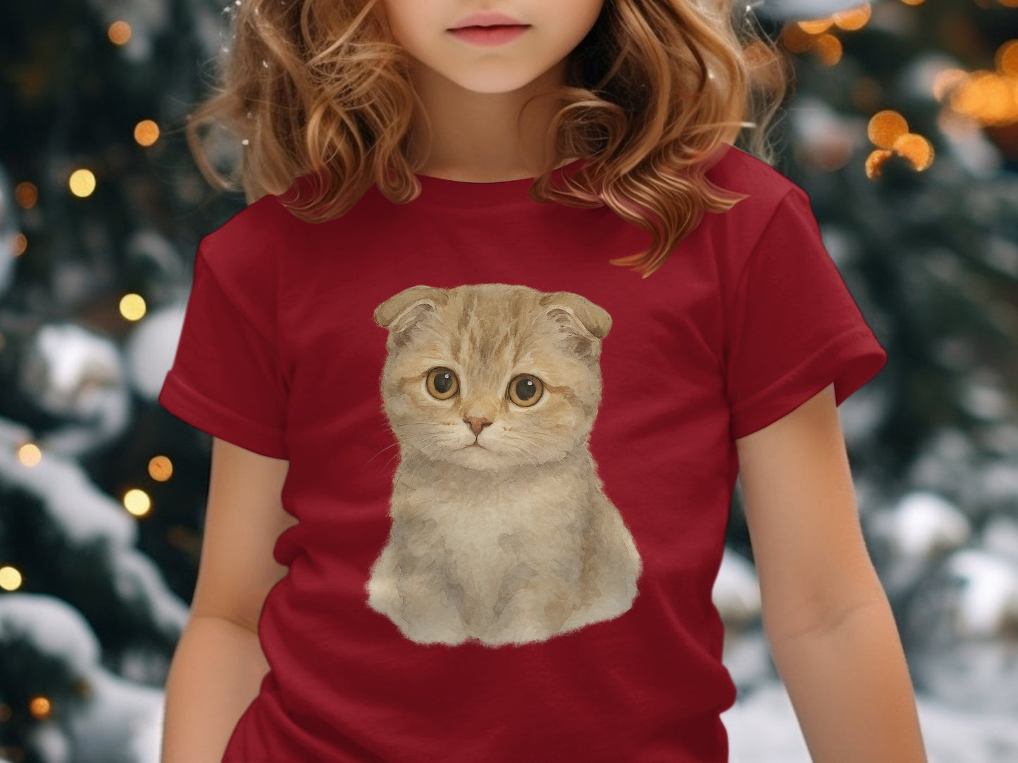 Cute Cat Face Print T-shirt Holiday Season Product
