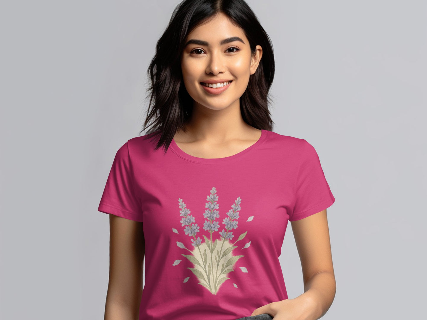 Floral Lavender Bouquet Printed T-shirt product