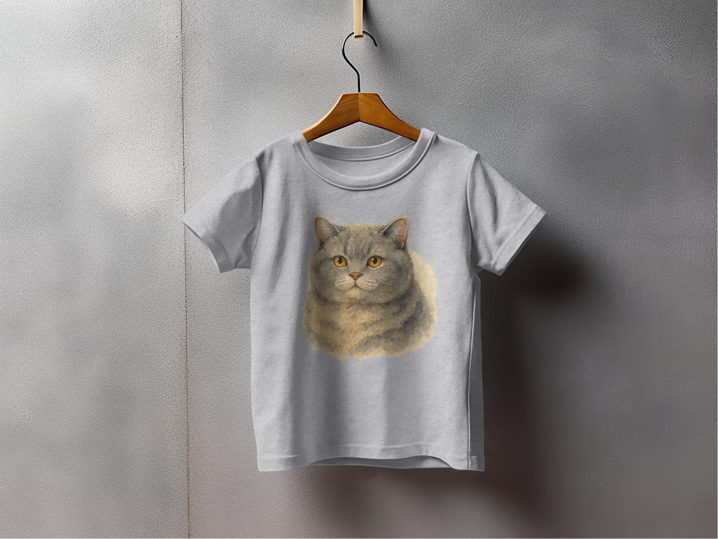 Cute Grey Cat Printed Graphic T-shirt product