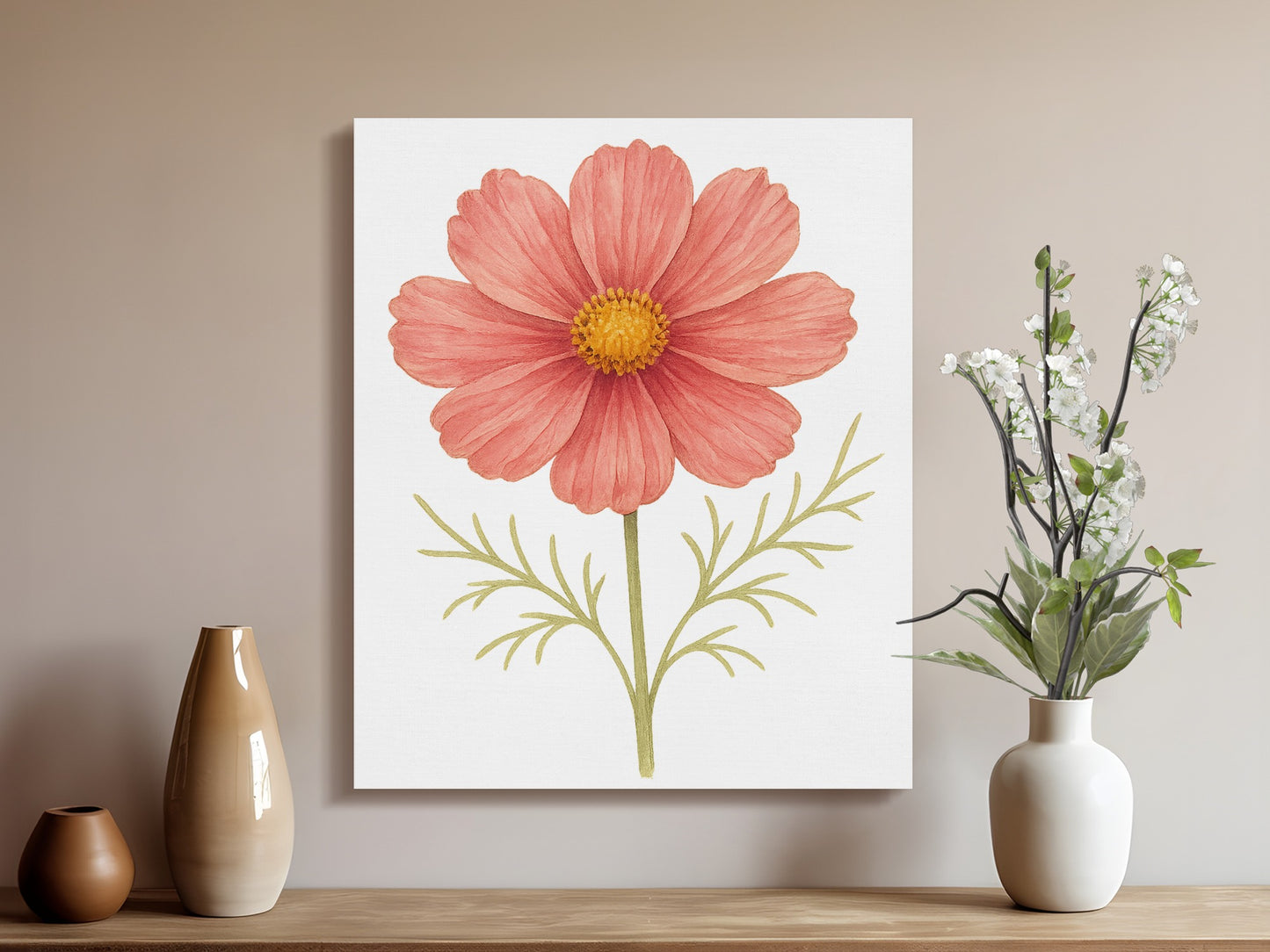 Pink Flower Art Print Wall Decor Painting product type