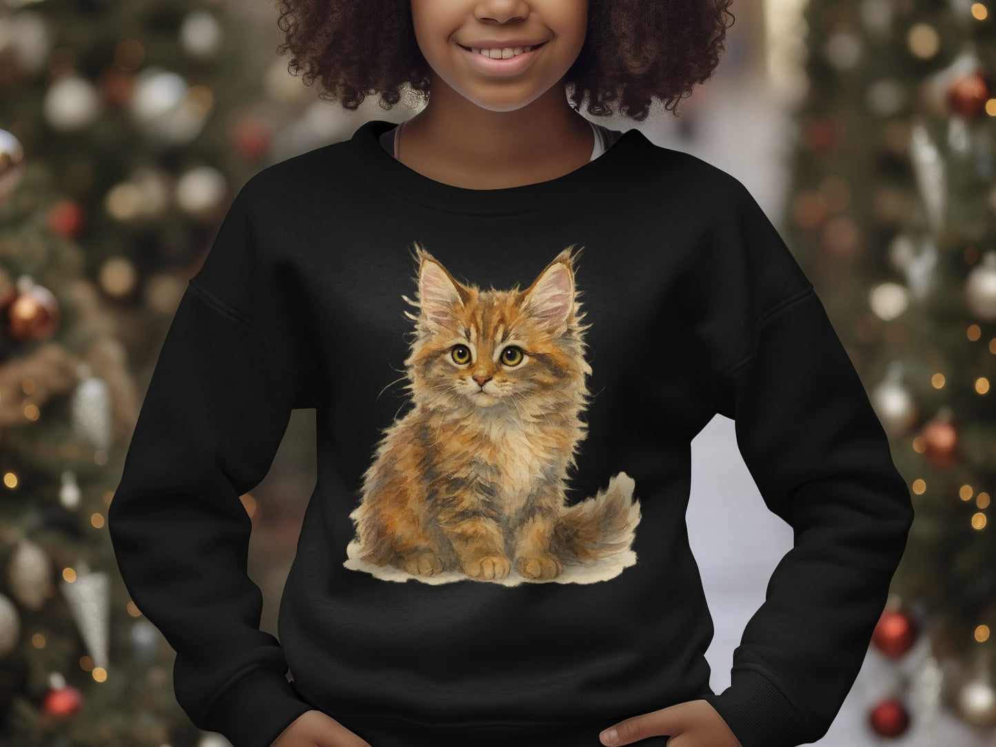 Cute Fluffy Kitten Print Unisex Adult Sweatshirt product