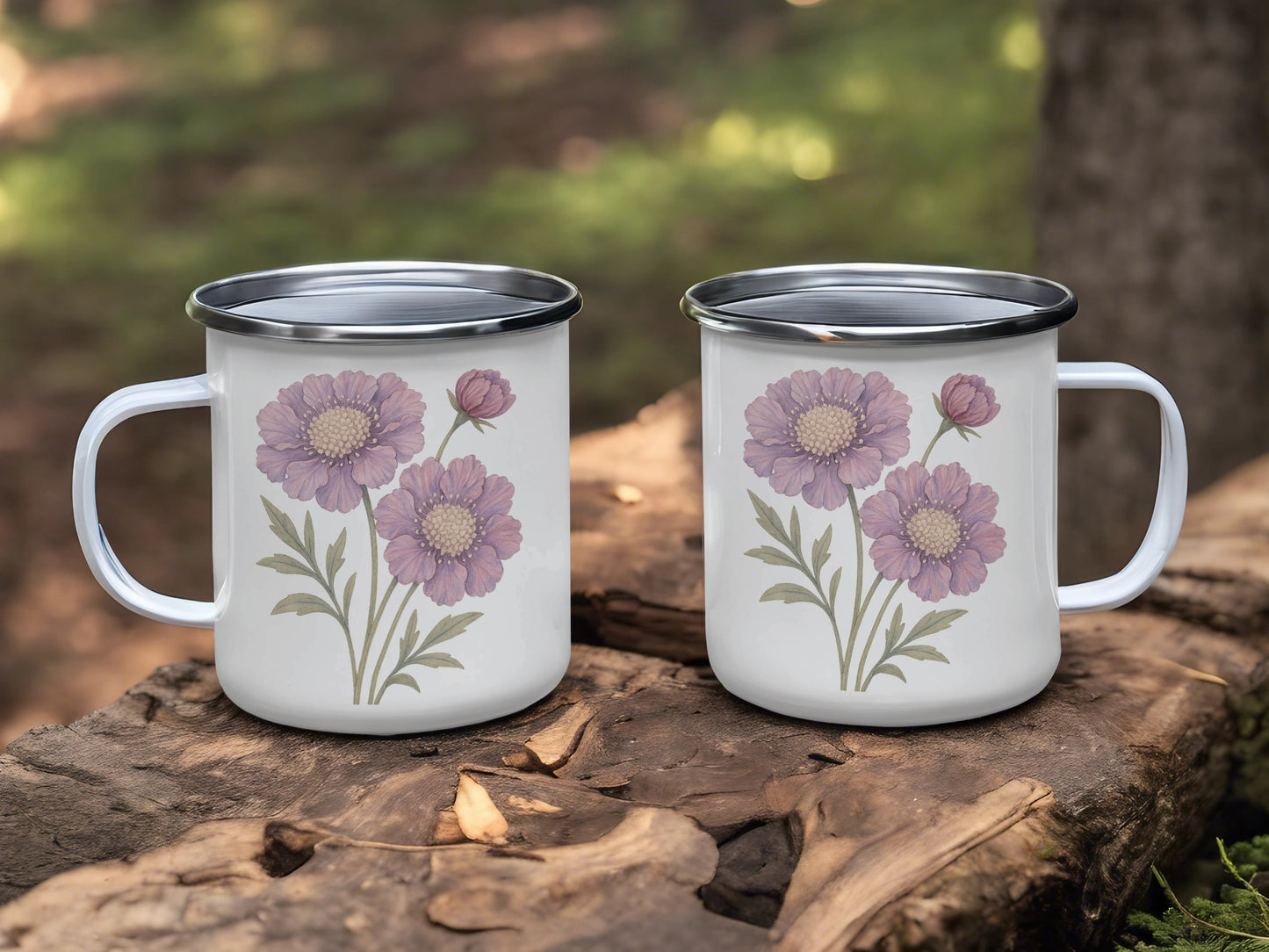 Purple Flower Patterned Campfire Mug product type