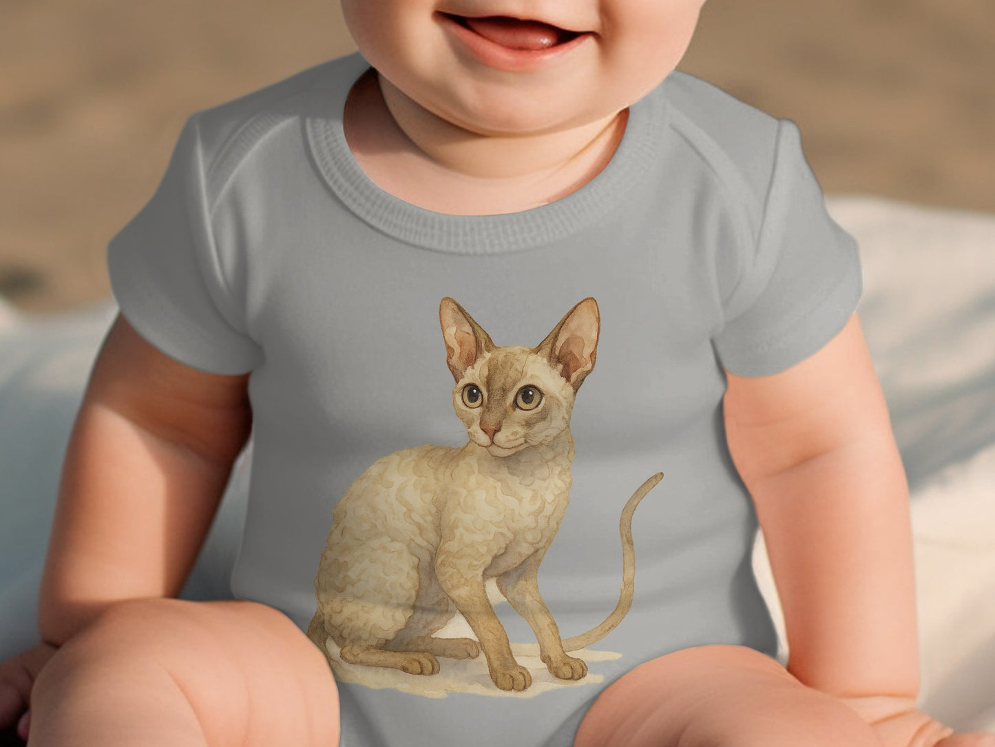 Cute Baby Bodysuit Featuring an Adorable Cat product type