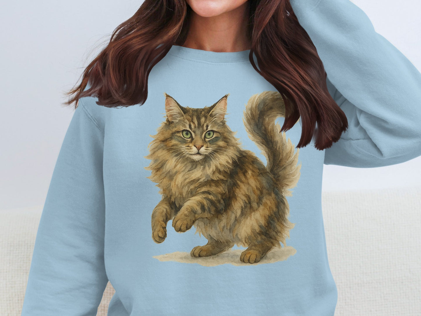 Adorable Fluffy Cat Graphic Sweatshirt Design product