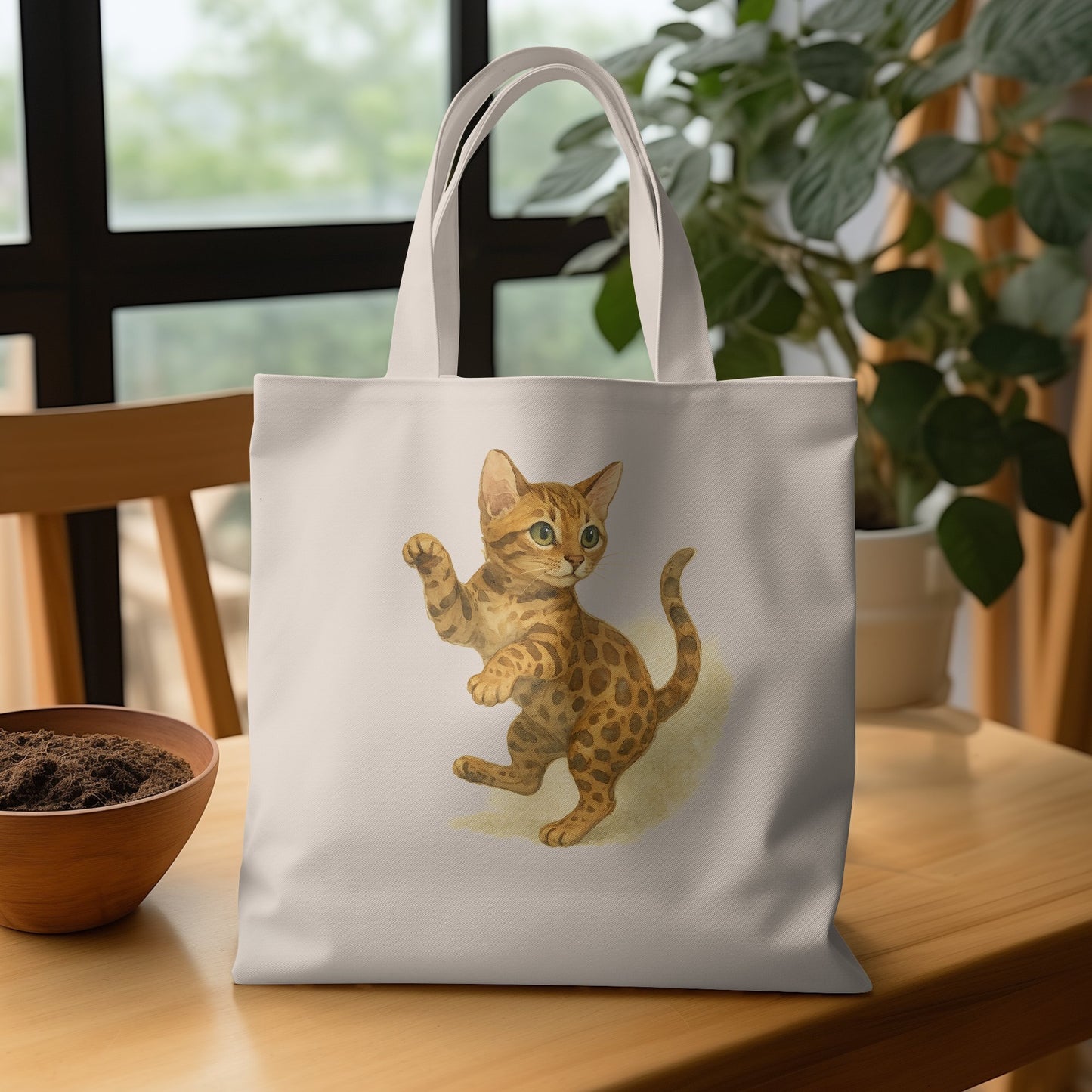 Adorable Playful Kitten Print Spacious Tote Bag product