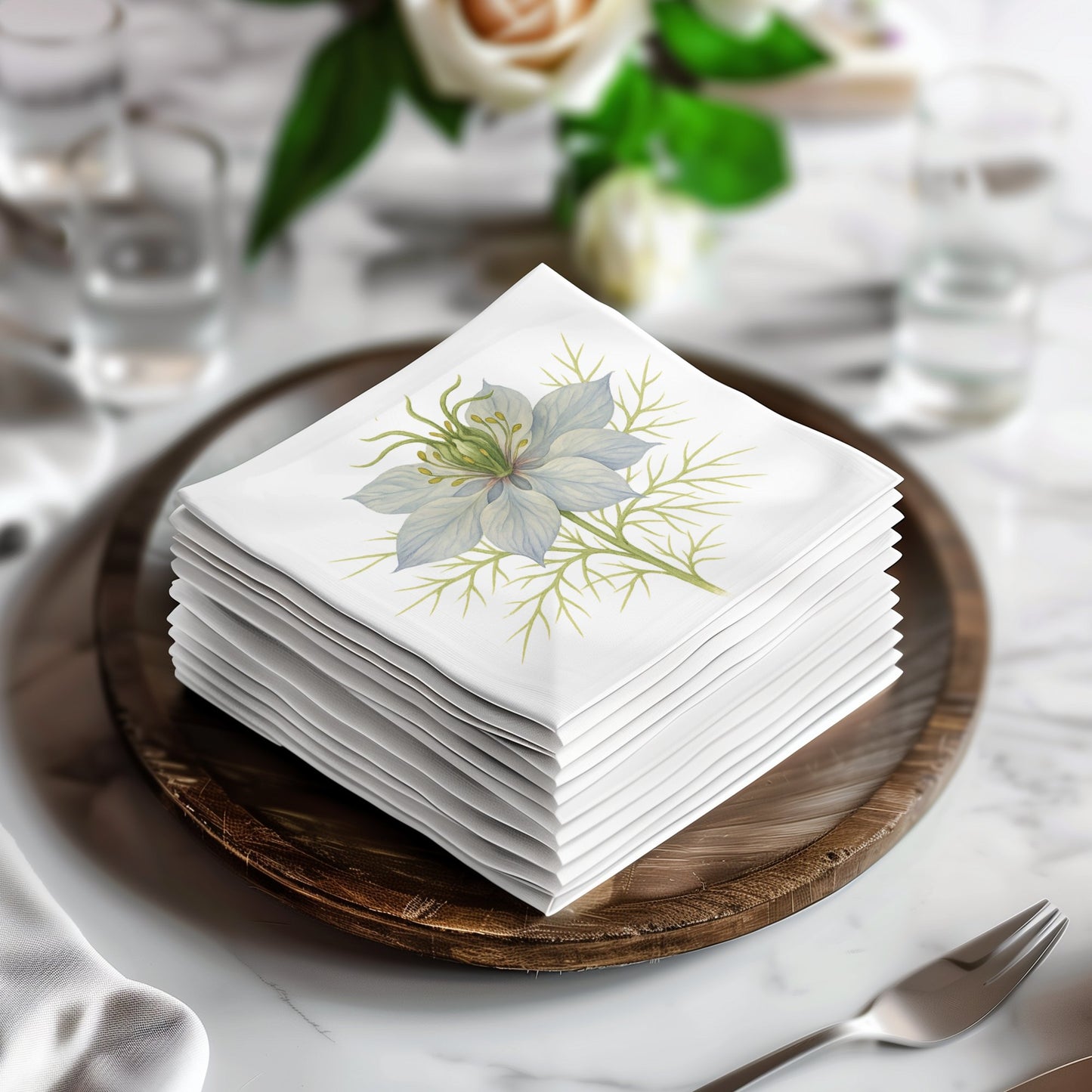 Elegant Floral Design Disposable Napkins product