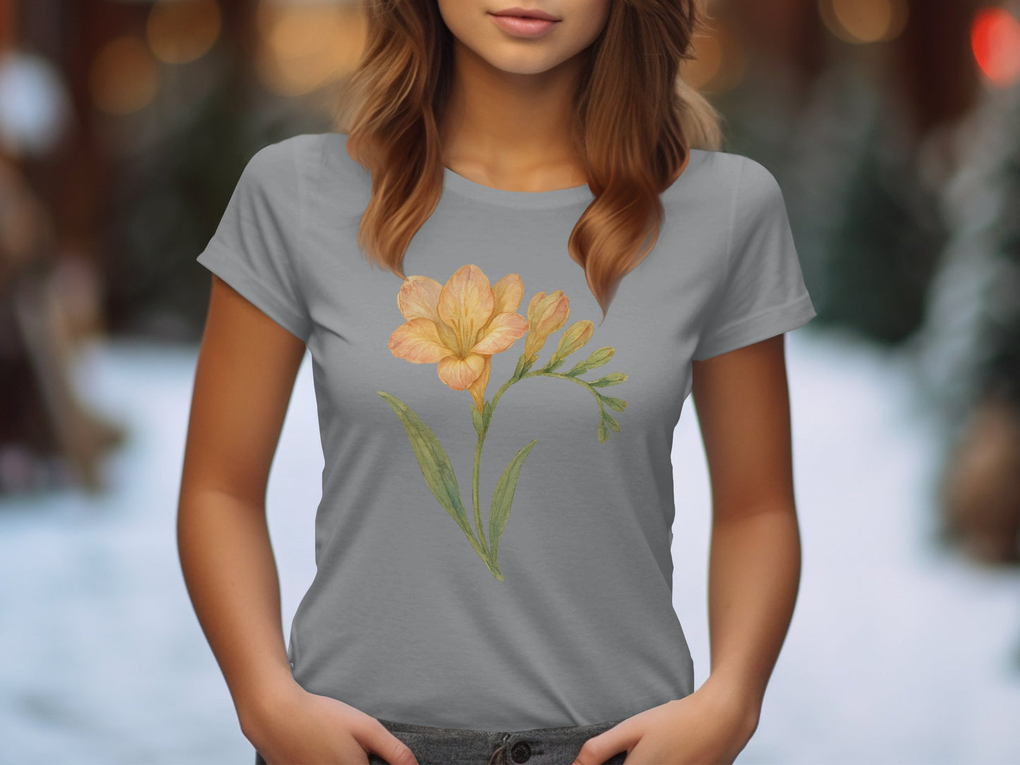 Elegant Floral Graphic Women's Fashion T-shirt product type