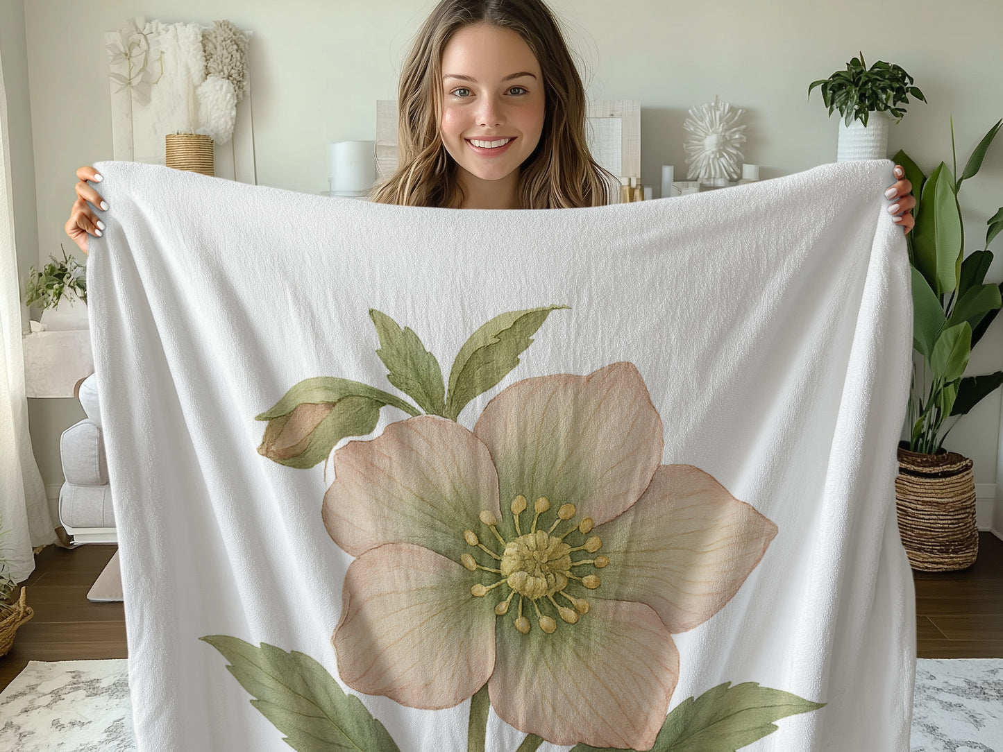 Beautiful Floral Design Printed Blanket product type