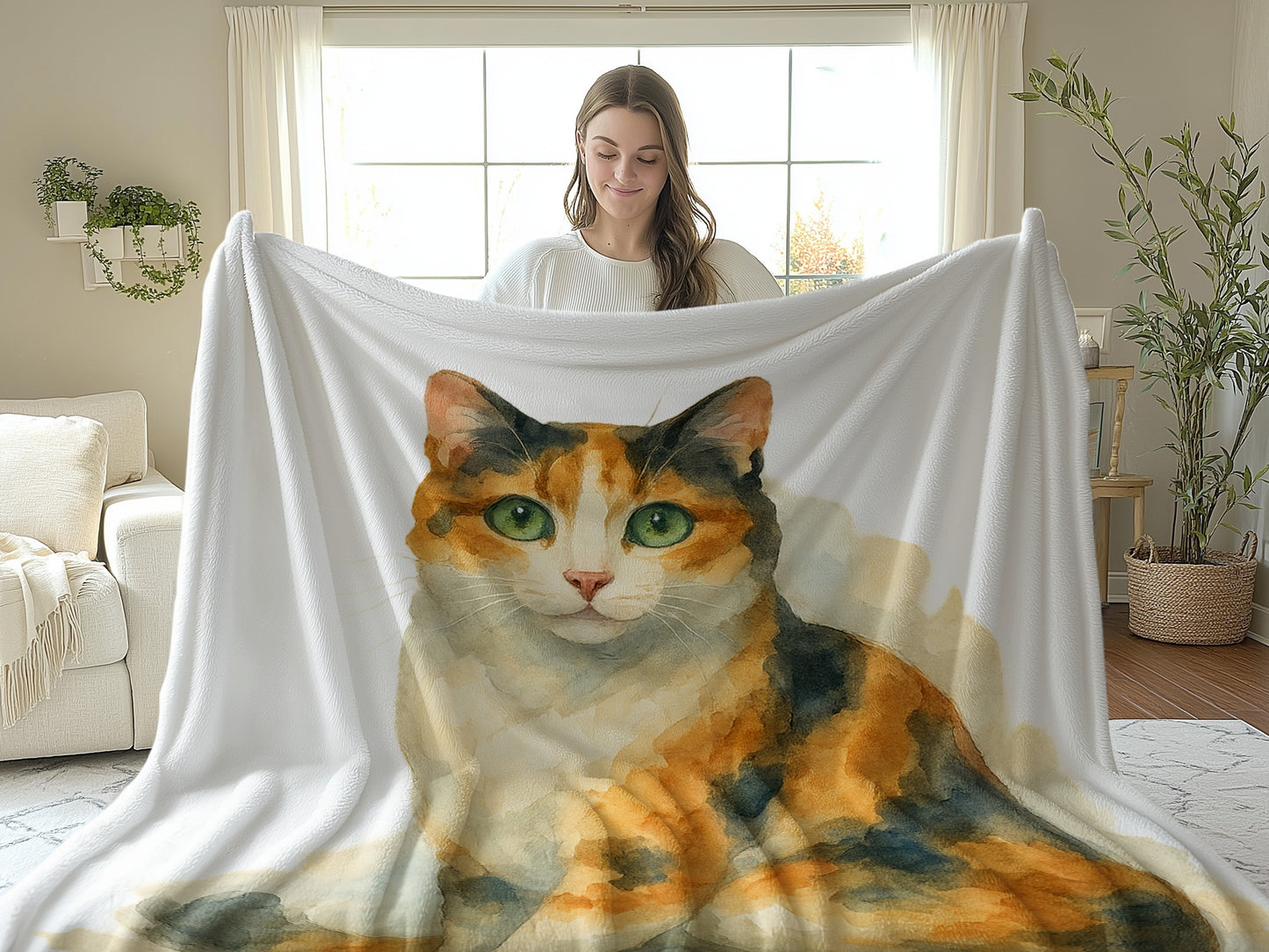 Cozy Blanket with Colorful Cat Print product type
