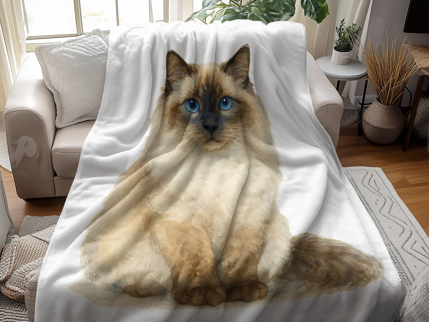 Majestic Feline Portrait Blanket product type