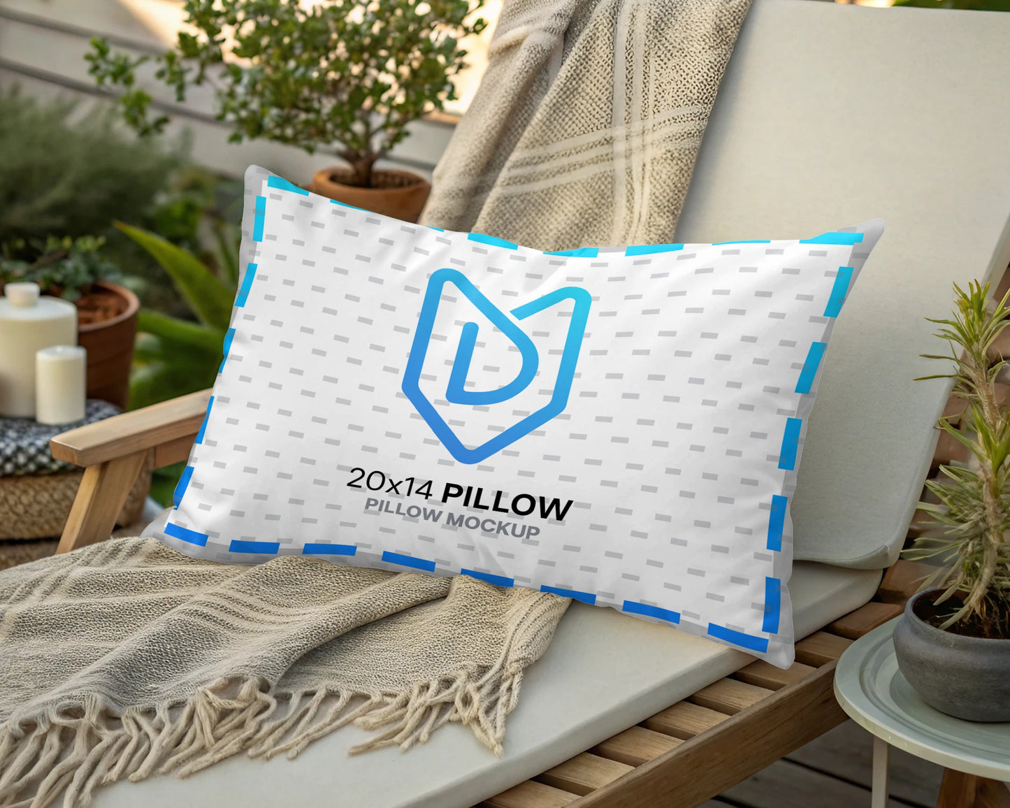 Comfortable Relaxation 20x14 Pillow Mockup Pillow Product
