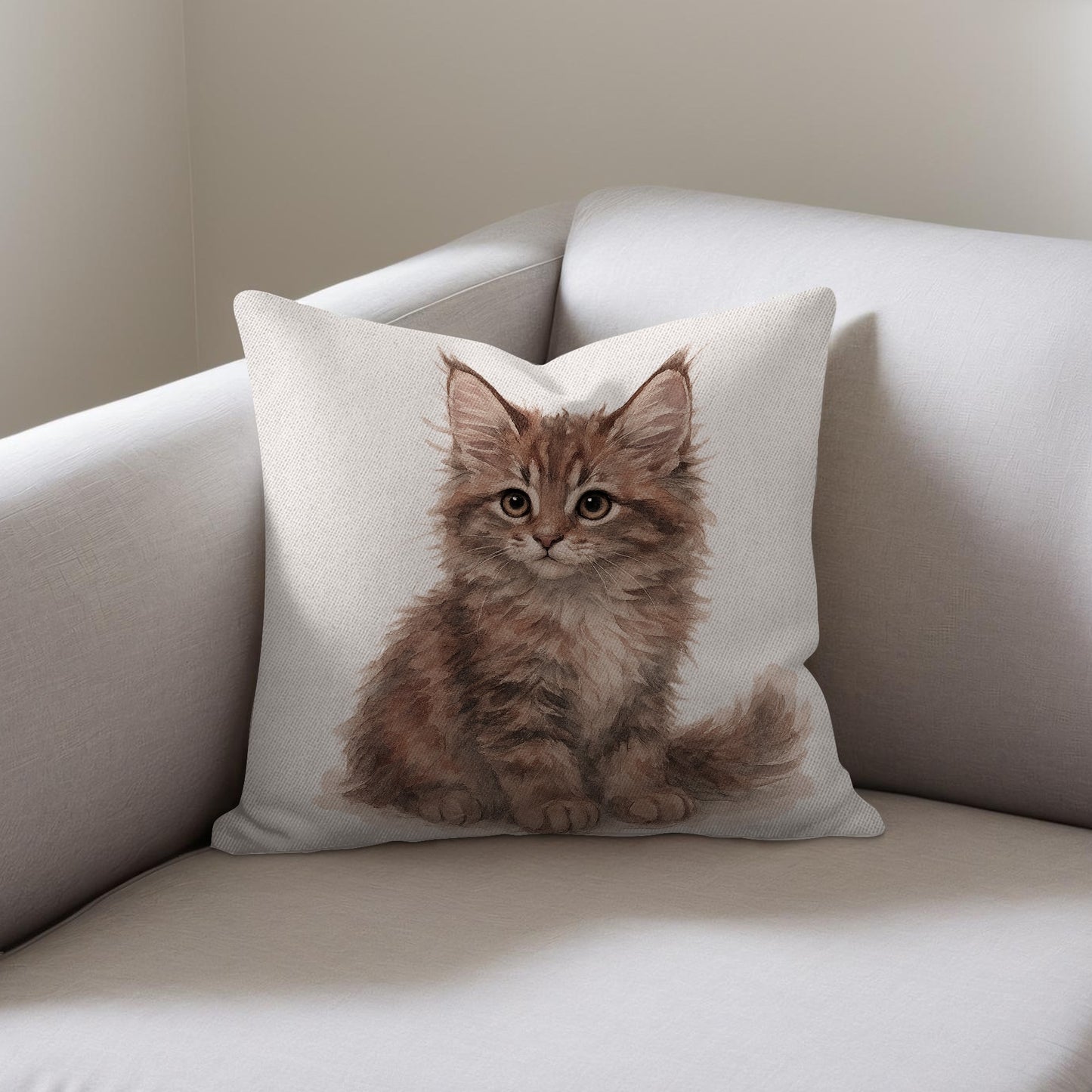 Adorable Kitten Print Decorative Throw Pillow product