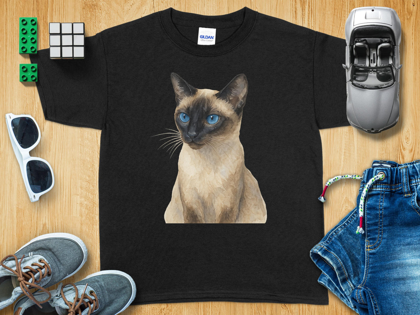 Siamese Cat Portrait Design Kids T-Shirt product type