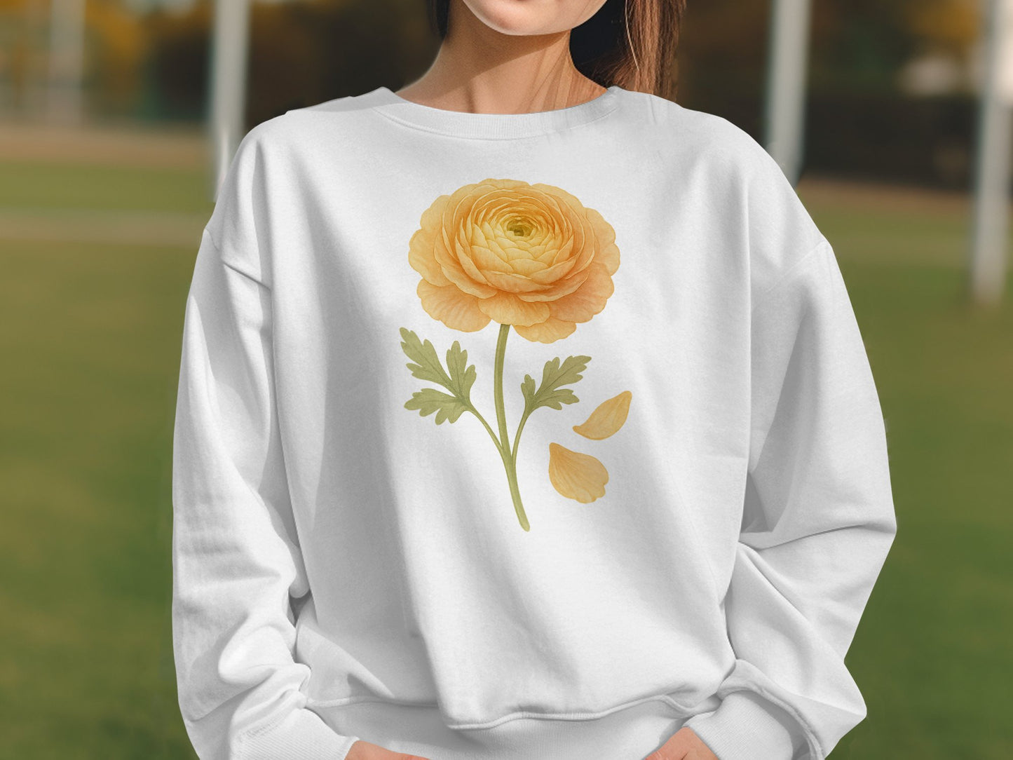 Stylish Yellow Flower White Sweater for Women product type
