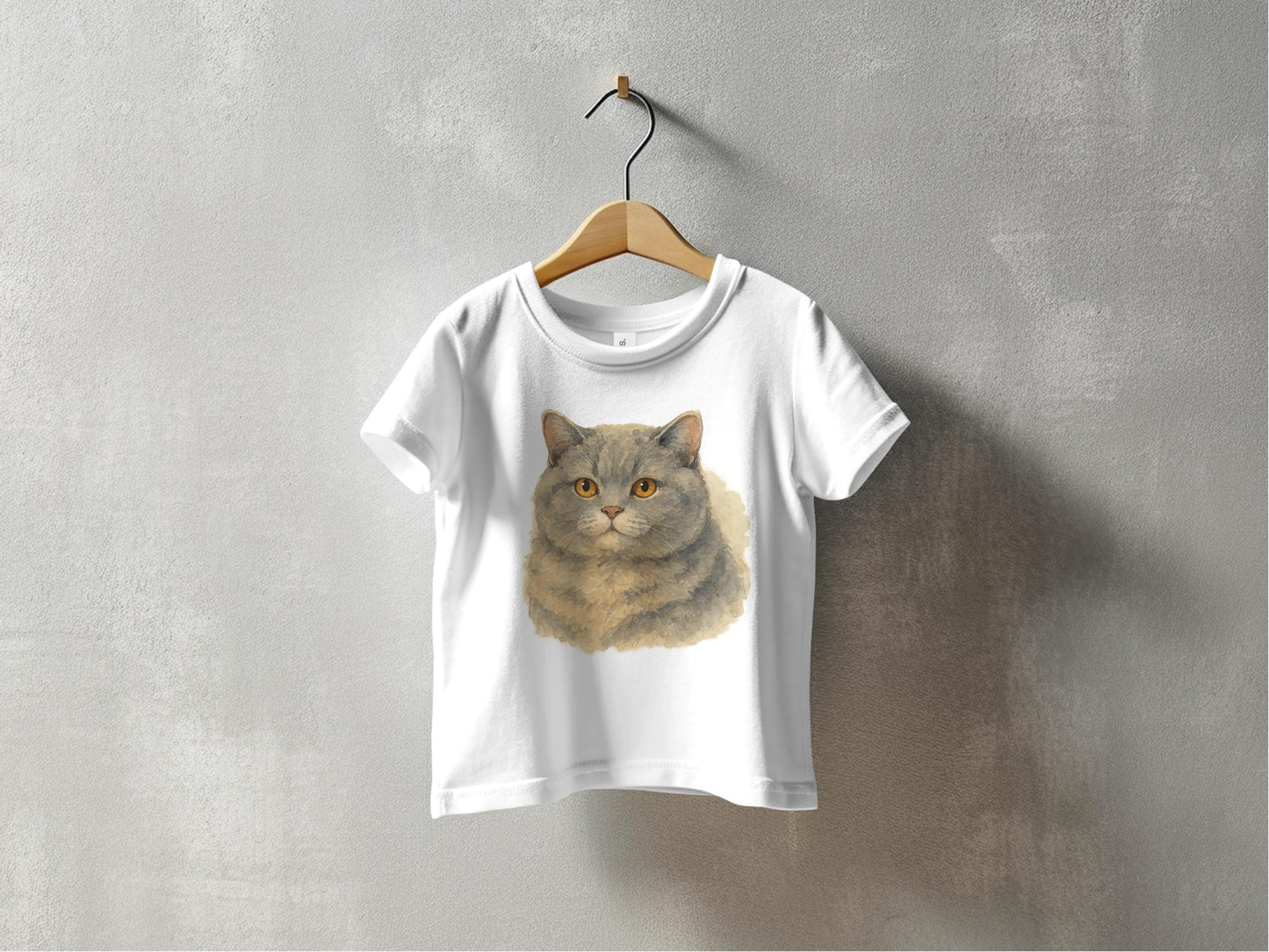 Cute Gray Cat Illustration Graphic T-Shirt product